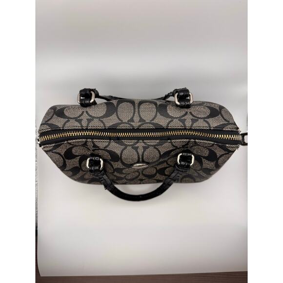 Vtg Coach Black Signature Canvas and Leather Legacy Haley Satchel - Picture 3 of 12